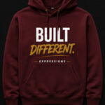 burgandy built differnent hoodie