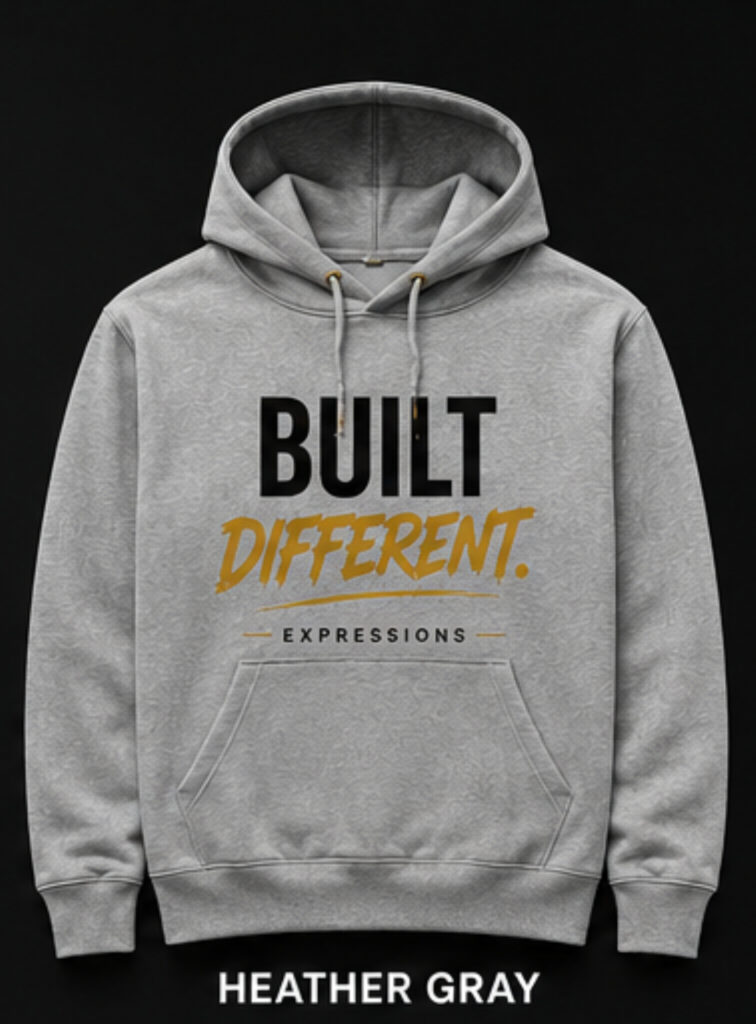gray built differnent hoodie