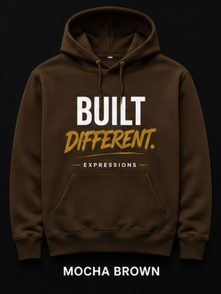 mocha built differnent hoodie