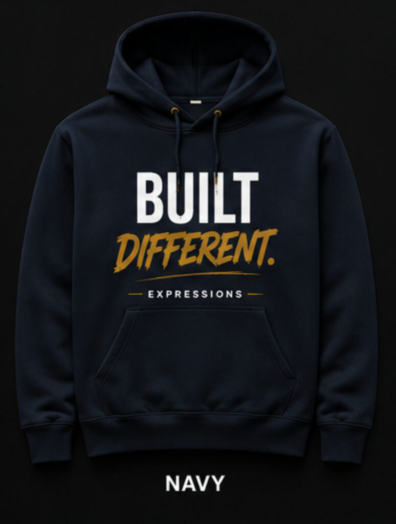 navy built differnent hoodie