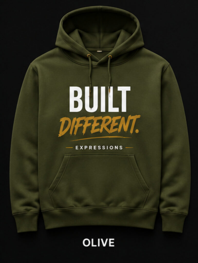 olive built differnent hoodie